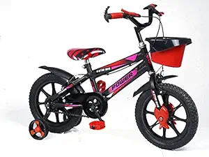 Norman Jr,SFW14 Collection - Bike for Boys and Girls, Kids Bicycle 14 Inch with Training Wheels for Ages 3-7 Years Old, Toddler Bike with 95% Assembled (Red Colour)