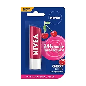 NIVEA Lip Balm, Glossy Finish - Fruity Cherry Shine, 4.8g