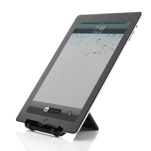 deleyCON Universal Tablet Ständer – Winkel verstellbar für iPad / Galaxy Tab usw – mit & ohne Case nutzbar – Schwarz - 2