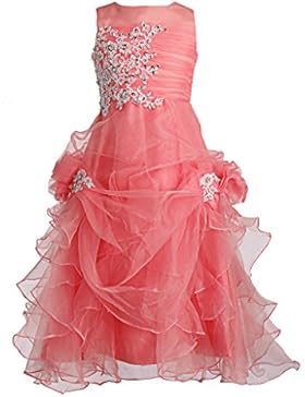 Fashion Plaza Blumenmädchen Kleid Organza Rüsche Pageant Kommunion Blume Kleid K0073