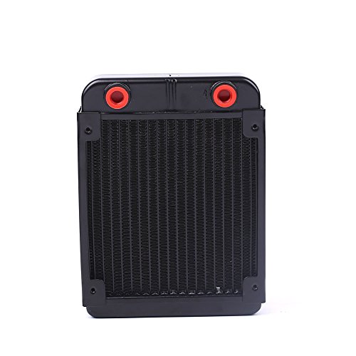 Preisvergleich Produktbild TOPmountain Wasserkühlung Heizkörper Computer CPU Gpu Kühlkörper Wasserablauf 18 Rohrgewinde Mund (Schwarz) -120Mm