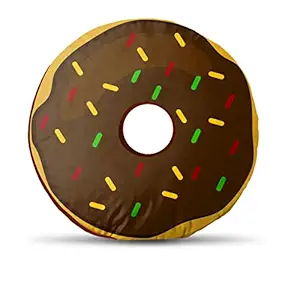 DreamVio Donut/Doughnut Cushion/Pillow | Velvet Fabric|Birthday Gifts | Soft Toys | Gift for Kids,Boys,Girls for Children, Plush Pillow | Size 14x14 inches Design28