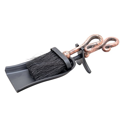 Traditional Matte Black Fireplace Companion Set 4 Piece Hearth Tidy Set - Brush, Poker, Tongs and Shovel (DB16)