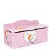 Produktbild Homestyle4u 1110 Kinder Spielzeugtruhe Prinzessin, Spielzeugkiste mit Deckel klappbar, Aufbewahrungsbox, Holz Rosa