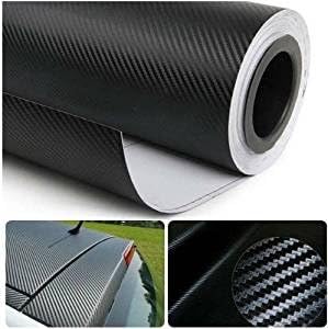 DEALBOX 5D Carbon Fibre Vinyl Wrap self adhesive Air/Bubble Free Silver 600X1520