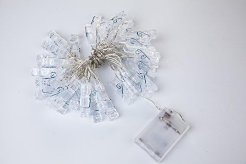 Ronly™ LED Photo Clip String Christmas Lights, 40 Photo Clips 5M, Warm White Light color, Battery Powered LED Decoration Light Hanging Photos, Notes or Artwork.