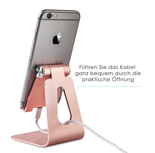MyGadget Smartphone StÃ¤nder - Aluminium Halterung - Handy & Tablet Multi Winkel Stand fÃ¼r u.a. iPhone / Samsung Galaxy / iPad mini - Dock in RosÃ©gold
