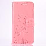 Lenovo Vibe P1m Case, BONROY® Lenovo Vibe P1m Dandelion couple series PU Leather Phone Holster Case, Flip Folio Book Case, Wallet Cover with Stand Function, Card Slots Money Pouch Protective Leather Wallet Case for Lenovo Vibe P1m