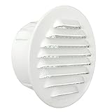 Completa de red antinsetti La ventilación gta80rb-y Rejilla Redondo Empotrable, aluminio lacado blanco