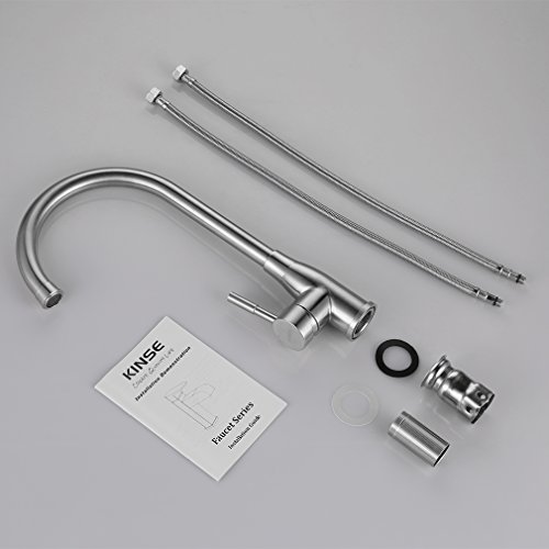 BONADE 360° Schwenkbar Auslauf Edelstahl Küchenarmatur Wasserhahn Küche für Bad Badenzimmer Waschbecken - 5