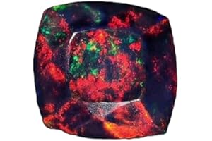 WORLD WIDE GEMS 6x6MM Ethiopian Black Opal,1Pcs Cabochon Rare Quality Ethiopian Black Opal,1Pcs CUSHION Cabochon Ethiopian Opal Cabochon Natural welo opal multi fire opal loose Gemstone For Jewelry Making