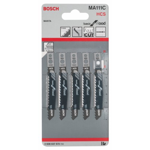 Preisvergleich Produktbild Bosch 2608637572 Stichsägeblatt 5 Stichsägeblätter MA 111C