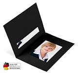 Außengröße: 62 x 90 mm Marthiesens® 100 Stück Passbildmappen für Ausweis- und Passfotos im Format 4,5 x 6 cm - schwarz
