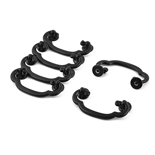 Preisvergleich Produktbild sourcingmap 6 Stk Schublade Holzkasten Zinklegierung Vintage Stil Griff Knopf Schwarz