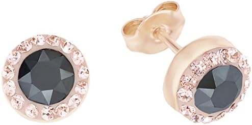 NOELANI Women's Stud Earrings Brass Crystal Swarovski Elements 551984–Black