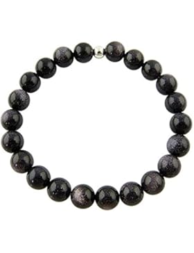 Sunsara Traumsteinshop Blaufluss Armband Kugeln (Perlen) 8 mm und 925er Silberkugel Heilsteinarmband, Powerarmband...