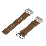 Y56 Classic Leder Armband mit Metallstecker für Fitbit Laden 2