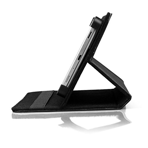 OOH!COLOR® Schwarz UNIVERSAL Tablet Tasche für jeden 10 Zoll Bildschirm Tablet mit NFL002 Orchidee Rosa Blume Motiv Hülle Kunstleder Muster Flip Case mit Standfunktion - 5