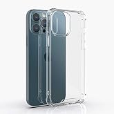 Ehr. iPhone 12 Pro Max Uyumlu Darbe &Ouml;nleyici Sararmaya Dayanıklı Airbag Korumalı Ultra Slim TPU Şeffaf Silikon Kılıf (Şeffaf,