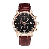 Yiwa Uhren Männer Modische Ultradünne Große Zifferblatt Uhr mit Lederband Stilvolle Quarz Armbanduhr Ornament Gif