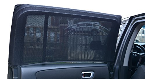 Luxus Auto Sonnenschutz Fenster Socken – Pack mit 2 großen universellen Socken für hintere Seitentüren in SUV-Größe. Dieser Sonnenschutz ist sowohl für quadratische als auch rechteckige Fenster geeignet. Ideale Sonnenblende für Babys. - 3