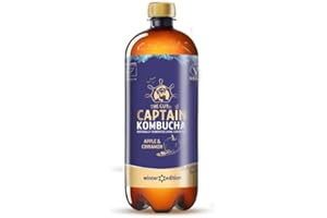 THE GUTSY CAPTAIN KOMBUCHA GUTsy Captain Kombucha Winter Edition - Limited Edition Premium Kombucha Tee, Lebendige Kulturen, Keine Konservanten, Unpasteurisiert, Roh und Vegan - Winter Edition Apple and Cinnamon (8x1l)