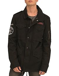 trueprodigy Casual Hombre marca Chaqueta militar ropa retro vintage rock vestir moda deportivo deportivo slim fit designer cool urban fashion aviador jacket parka color negro 3573107-2999