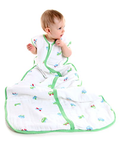 Slumbersac Baby Muslin Summer Sleeping Bag for Boys (12 - 36 Months, 0.5 Tog, Cars)