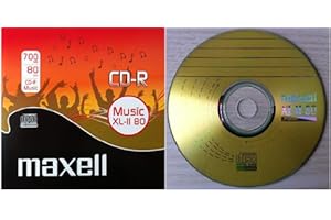 Maxell CD-R CD musique (XL-11 80 Music) – CD vierge 80 minutes de musique comprend boîte en plastique pour CD (Compact Disc Digital Audio Recordable) – Compatible avec Steepletone Edinburgh, SMC595 & SMC922 + TEAC LPR400 & LP-R500 + Inovalley – Retro Music Centres – Lot de 1