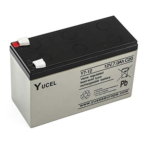 Yucel/Yuasa Y7-12 Sistema de iluminación de emergencia con batería de ácido de plomo sellada de 12 V y 7 Ah