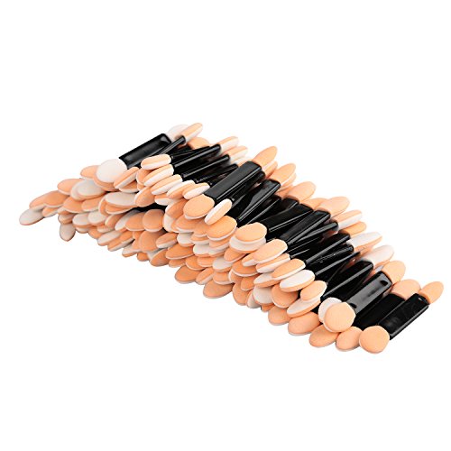 Kakaxi(TM) Disposable Dual Sided Oval Sponge Eyeshadow Brush Makeup Eyeshadow Brush Applicator Tool(Pack of 100)