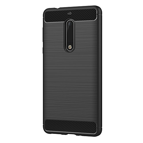 Funda Nokia 5  AICEK Negro Silicona Fundas para Nokia 5 Carcasa Nokia 5 Fibra de Carbono Funda Case  5 2 Pulgadas 