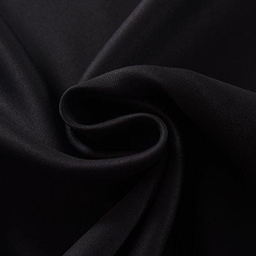 Aquazolax Thermo-Verdunklungsvorhänge, Vorhänge Blickdicht mit Universalband 2 Stück für Alte 167 cm x 137 cm (B x L), 2er-Set, Schwarz - 4
