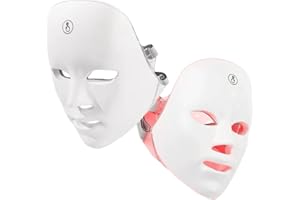 NUAL Mascara LED Facial Profesional de 7 Colores con carga USB - Mascara Facial LED Korean Skincare, Mascara para Rejuvenecimiento de Cara, Mascarilla LED con Luz Roja Terapia - Red Light Therapy Face
