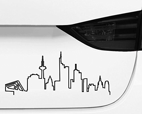 Kontur Frankfurt Skyline Silhouette Aufkleber in 8 Größen und 25 Farben (15×6,2cm schwarz) - 2