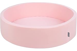 KiddyMoon Piscina di Palline 120X30cm/SENZA Palline Colorate Grande Tondo per Bambini, Fabbricato in EU, Rosa