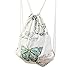 Produktbild DaoRier Turnbeutel Rucksack Kordelzug Weiße Sporttaschen, Schmetterling Muster Tüte, Damen Beutel Tasche