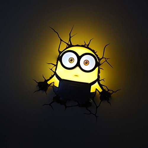 Minions Bob Wandlampe 3D Light FX LED Kinderlampe -Nachtlicht für kinder mit automatische Abschaltung und wandaufkleber - 2