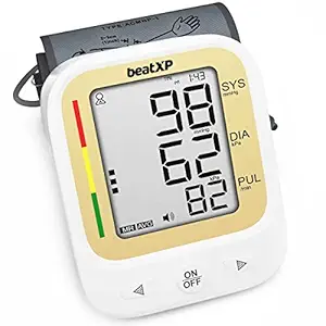 beatXP BP Machine - Fully Automatic Blood Pressure Monitor Large Cuff Size - One Button Operation - 1 Yr Warranty - Memory Feature with Pulse Rate Detection - Large Display Size