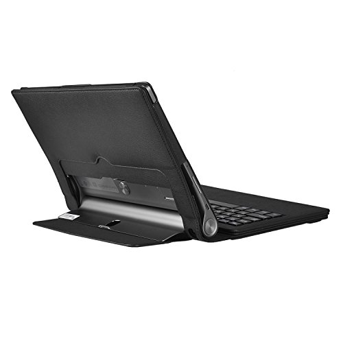 Lenovo YOGA Tablet 3-10 Pro Bluetooth Tastatur [QWERTZ Tastatur]- IVSO mit Standfunction , Abnehmbare Wireless Bluetooth Tastatur Schutzhülle NUR geeignet für Lenovo YOGA Tablet 3-10 Pro 25,6 cm (10,1 Zoll QHD IPS) mit integrierter Projektor/Beamer Tablet-PC, Schwarz - 8