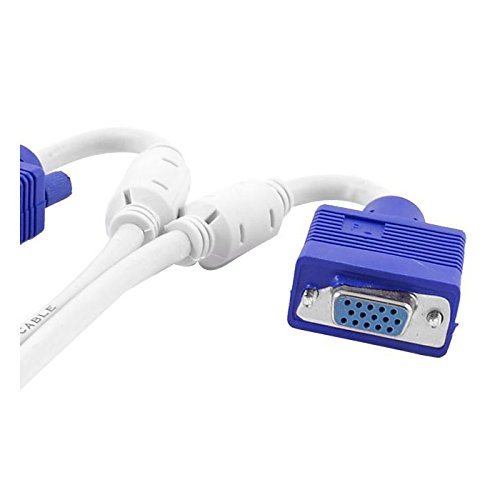maennlich VGA zum weiblichen VGA Doppel Kabel – SODIAL(R)15-Pin-Stecker VGA 25,4 cm zum weiblichen 15 Pin VGA Doppel Kabel – Blau / Weiss - 3
