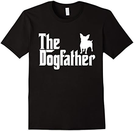 Men's The Dogfather French Bulldog Tshirt - Funny Tee Large Black