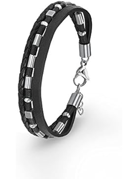 s.Oliver Herren-Armband 20+2 cm Edelstahl Leder 22 cm 2015055