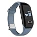 Price comparison product image Leydee Smart Wristband Pedometer Heart Rate Tracker Smartband Sleeping Monitor Bracelet Bluetooth Call Alarm Vibrating Message Remind Anti-lost Touch Watch for IOS Android , blue