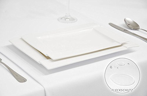 EDLE TISCHLÄUFER MIT FLECKSCHUTZ TISCHDECKE TISCHTUCH TISCHWÄSCHE PFLEGELEICHT (Weiß #111, 40x300cm) - 2
