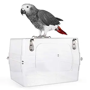 Colorday Large Bird Bath with Clear View, for Greys,Amazons,Conures,Cockatiels,Parakeet.(13X11X8 inch) Upgraded