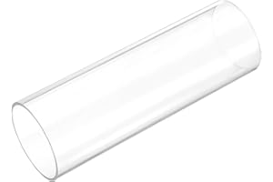 sourcing map Tube en plastique rigide rond transparent 46 mm x 50 mm x 150 mm de long