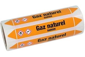 PLOMBSERVICE Rouleau de 100 étiquettes Gaz Naturel