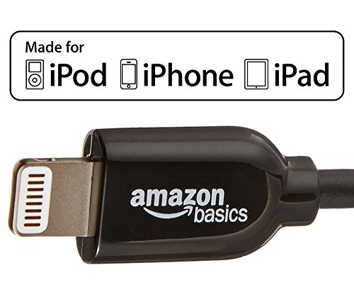 AmazonBasics Ladekabel Lightning auf USB, 1,8m, zertifiziert von Apple, Schwarz - 4