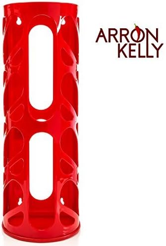 Arron Kelly Oval Organizer Wall Mounting Plastic Bag Holder and Dispenser, Red